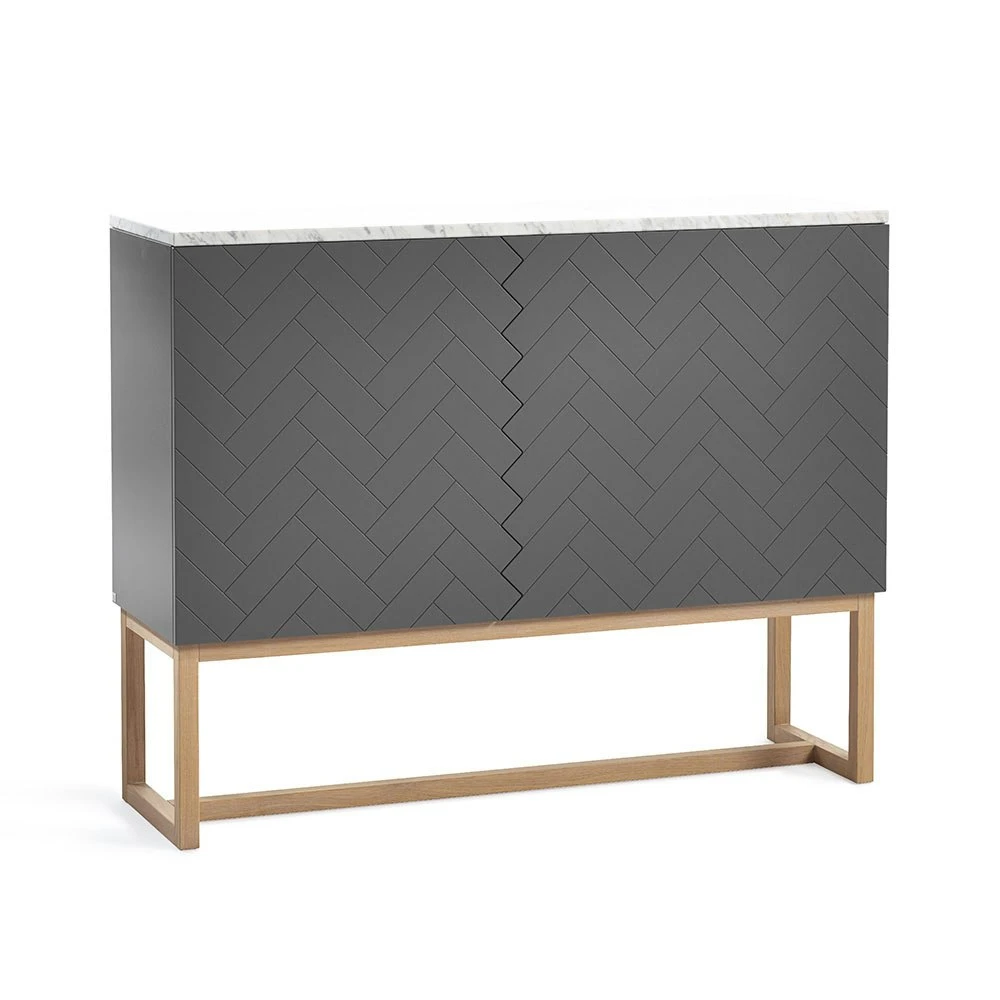 Story Cabinet Marble Top, Grey/Oak 1 Story Cabinet Marble Top, Grey/Oak