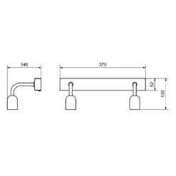 Belid Regal Wandlamp 2, Mat Zwart -Meubel Serie Winkel belid regal wall lamp matt black 19