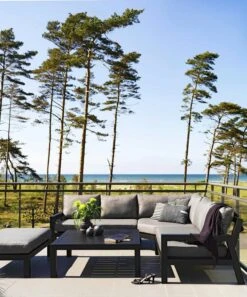 Brafab Stettler Modulaire Bank Eindstuk Rechts, Zwart/Grijs -Meubel Serie Winkel brafab stettler modulaire bank eindstuk rechts zwart grijs 4