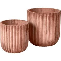 Broste Copenhagen Fiber Pot Pak Van 2, Terracotta
