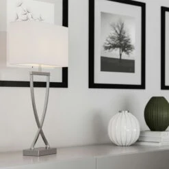 By Rydens Omega Tafellamp 52 Cm, Chroom / Wit -Meubel Serie Winkel by rydens omega tafellamp 1