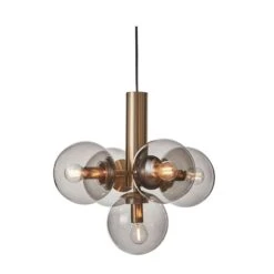 Avenue 43 Pendant, Brass/ Smoked