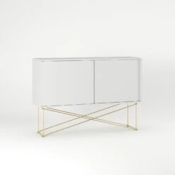 Vogue Sideboard 136H, White/2W/Brass 8 Vogue Sideboard 136H, White/2W/Brass -Meubel Serie Winkel decotique vogue sideboard 136 with frame stand 192