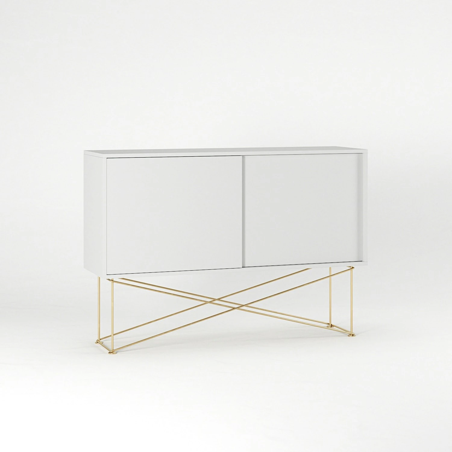 Vogue Sideboard 136H, White/2W/Brass 3 Vogue Sideboard 136H, White/2W/Brass - Afbeelding 3