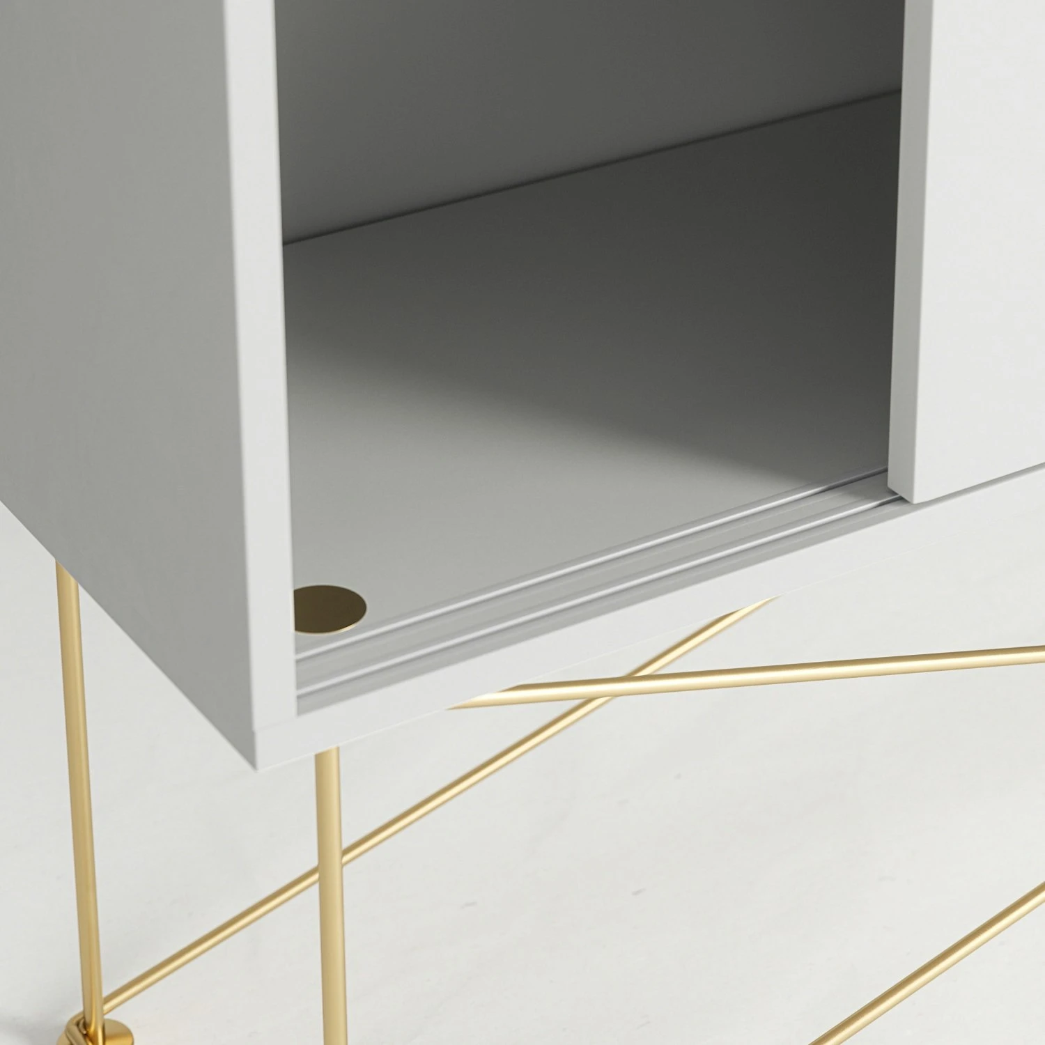 Vogue Sideboard 136H, White/2W/Brass 4 Vogue Sideboard 136H, White/2W/Brass - Afbeelding 4
