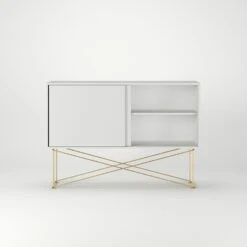 Vogue Sideboard 136H, White/2W/Brass 10 Vogue Sideboard 136H, White/2W/Brass -Meubel Serie Winkel decotique vogue sideboard 136 with frame stand 194
