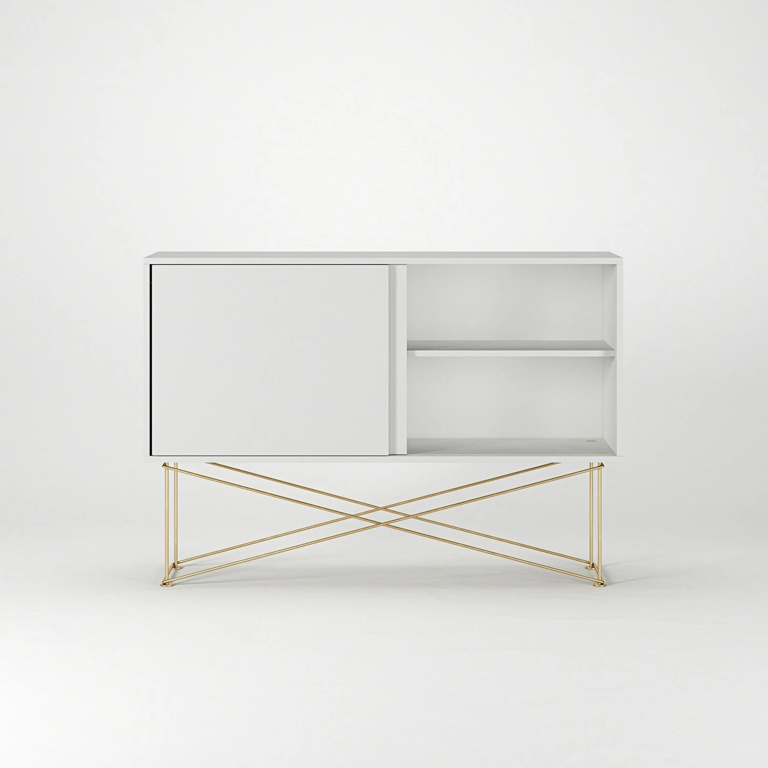 Vogue Sideboard 136H, White/2W/Brass 5 Vogue Sideboard 136H, White/2W/Brass - Afbeelding 5
