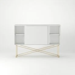 Vogue Sideboard 136H, White/2W/Brass 11 Vogue Sideboard 136H, White/2W/Brass -Meubel Serie Winkel decotique vogue sideboard 136 with frame stand 195