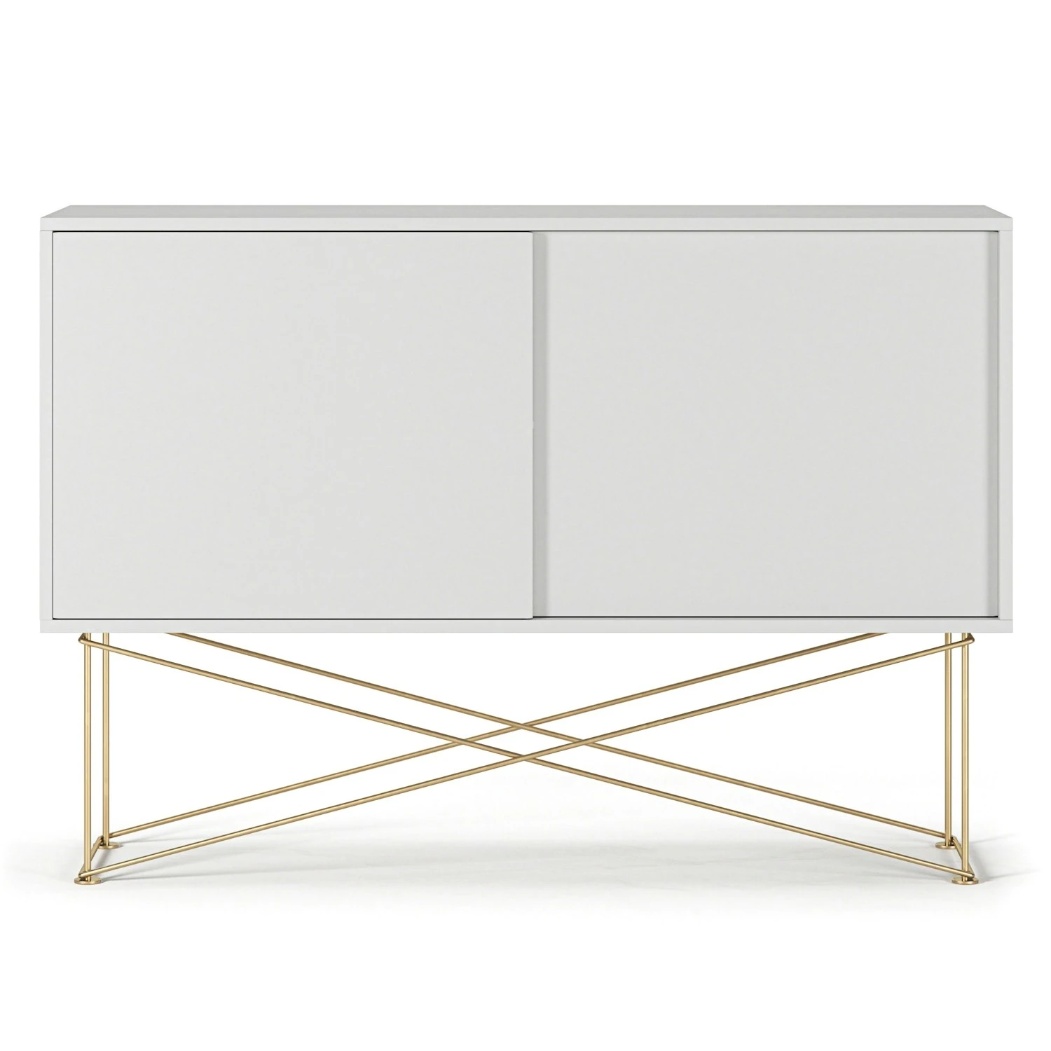 Vogue Sideboard 136H, White/2W/Brass 1 Vogue Sideboard 136H, White/2W/Brass