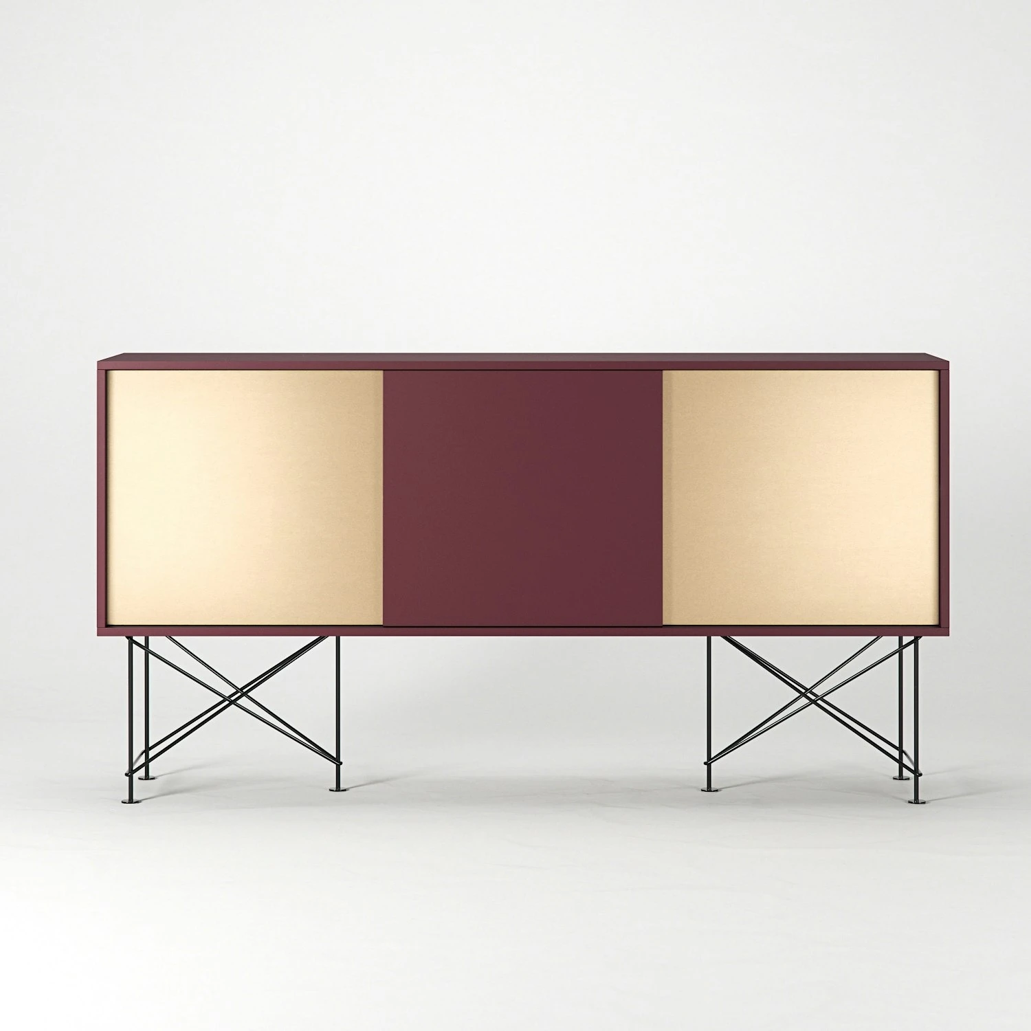 Vogue Sideboard 180H, Wine Red/1WR2B/Black 2 Vogue Sideboard 180H, Wine Red/1WR2B/Black - Afbeelding 2