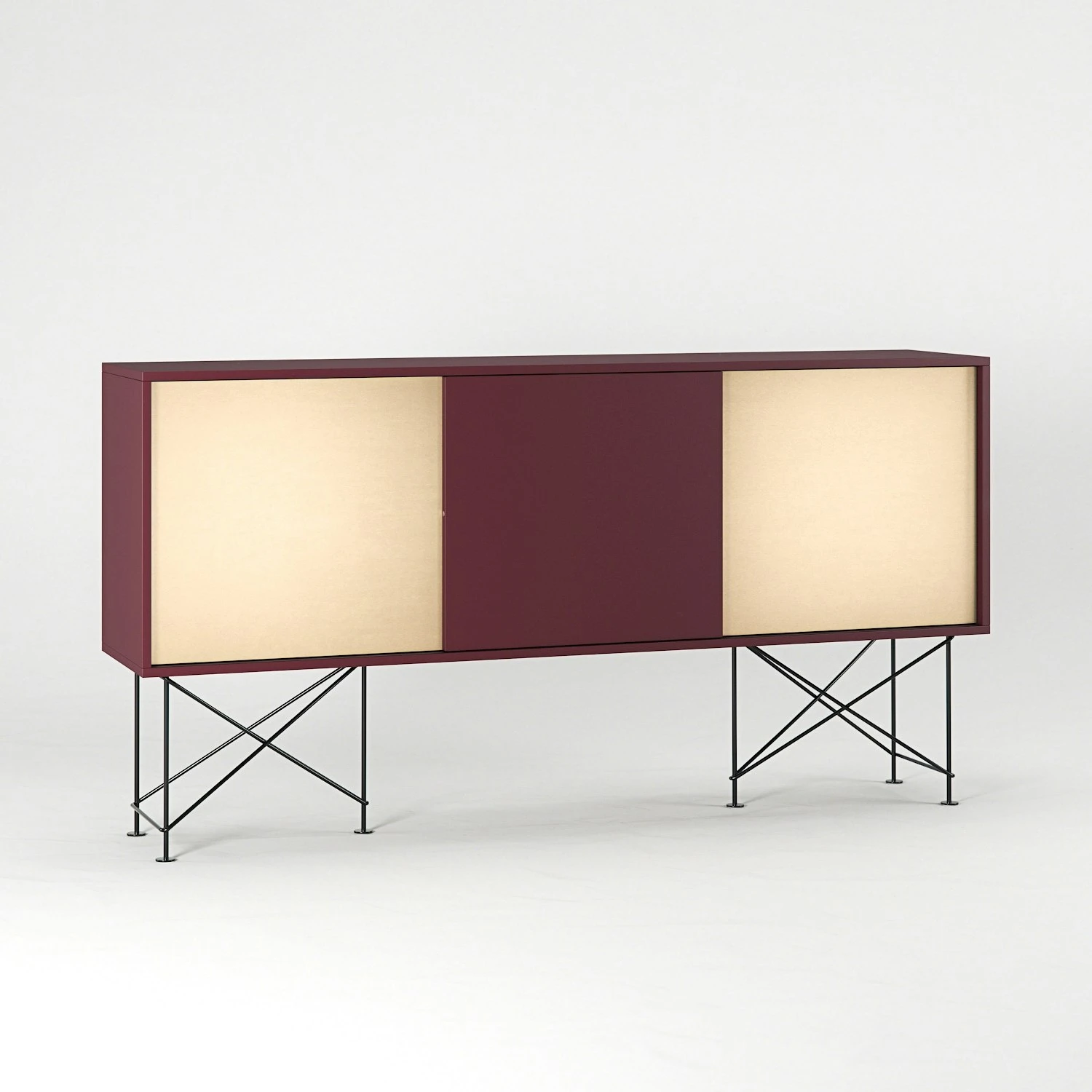 Vogue Sideboard 180H, Wine Red/1WR2B/Black 3 Vogue Sideboard 180H, Wine Red/1WR2B/Black - Afbeelding 3