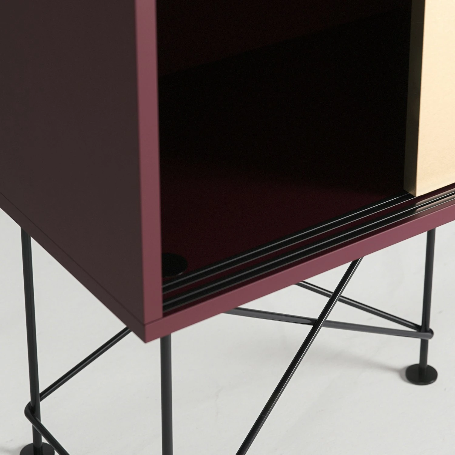 Vogue Sideboard 180H, Wine Red/1WR2B/Black 4 Vogue Sideboard 180H, Wine Red/1WR2B/Black - Afbeelding 4