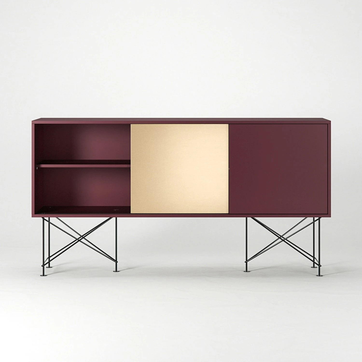 Vogue Sideboard 180H, Wine Red/1WR2B/Black 5 Vogue Sideboard 180H, Wine Red/1WR2B/Black - Afbeelding 5