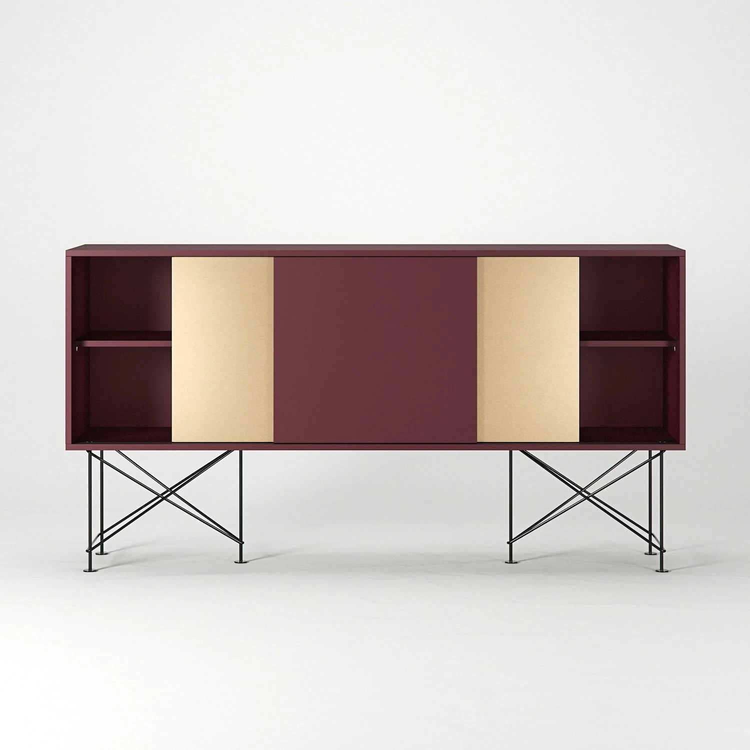 Vogue Sideboard 180H, Wine Red/1WR2B/Black 6 Vogue Sideboard 180H, Wine Red/1WR2B/Black - Afbeelding 6