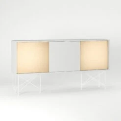 Vogue Sideboard 180H, White/1W2B/White 8 Vogue Sideboard 180H, White/1W2B/White -Meubel Serie Winkel decotique vogue sideboard 180 two brass doors frame stand 294