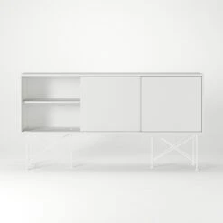 Vogue Sideboard 180H, White/3W/White -Meubel Serie Winkel decotique vogue sideboard 180 with frame stand 218