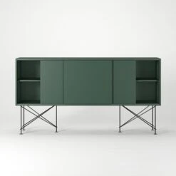 Vogue Sideboard 180H, Green/3G/Black -Meubel Serie Winkel decotique vogue sideboard 180 with frame stand 321