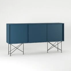 Vogue Sideboard 180H, Darkblue/3DB/Black -Meubel Serie Winkel decotique vogue sideboard 180 with frame stand 324