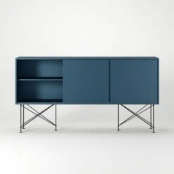 Vogue Sideboard 180H, Darkblue/3DB/Black -Meubel Serie Winkel decotique vogue sideboard 180 with frame stand 326