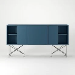 Vogue Sideboard 180H, Darkblue/3DB/Black -Meubel Serie Winkel decotique vogue sideboard 180 with frame stand 327