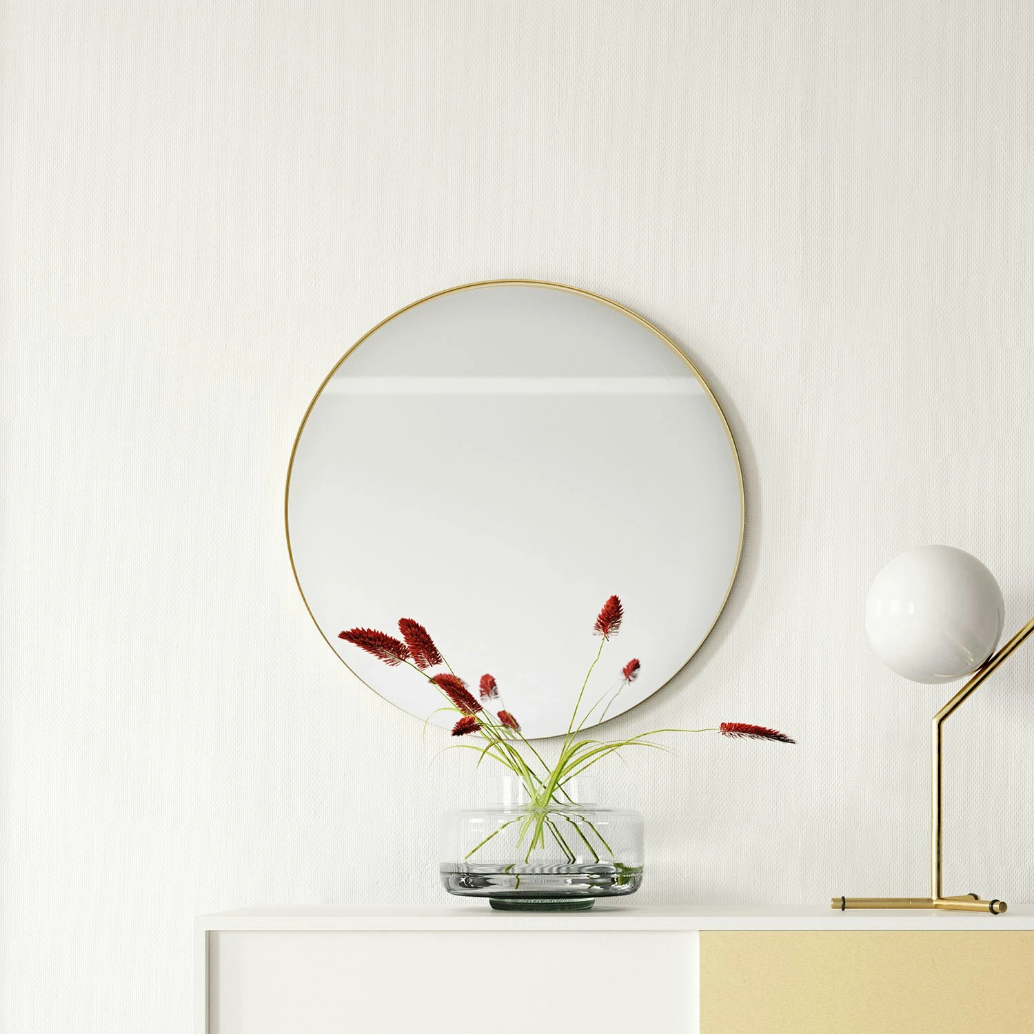 Vogue Wall Cabinet Petite 136, White/Brass 4 Vogue Wall Cabinet Petite 136, White/Brass - Afbeelding 4