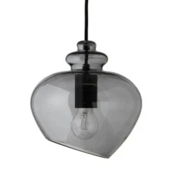 Grace Glass Roof Pendant Smoke/Black Socket Ø23 Cm