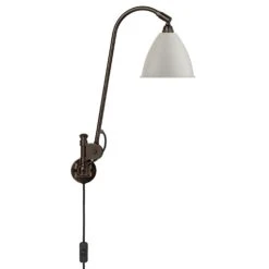 Gubi Bestlite BL6 Wall Lamp, Black Brass/Classic White