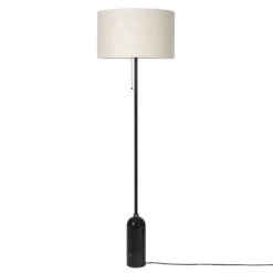Gubi Gravity Vloerlamp, Zwart Marmer / Canvas