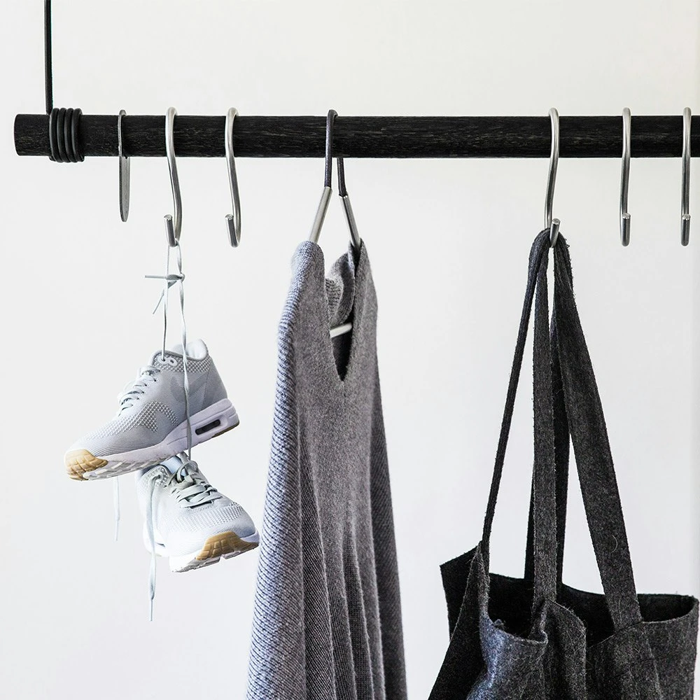 LIND DNA Swing Kledinghanger 80 Cm, Zwart/Zwart Leer 4 LIND DNA Swing Kledinghanger 80 Cm, Zwart/Zwart Leer - Afbeelding 4