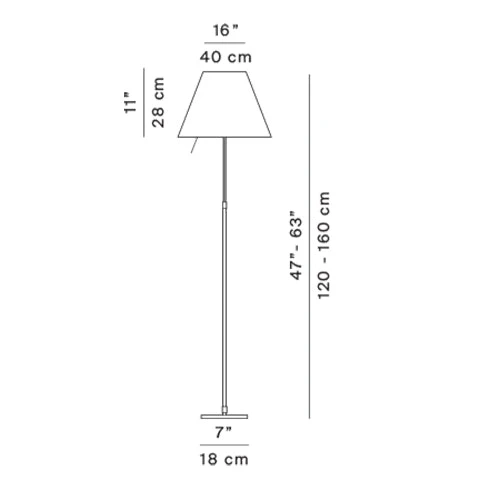 Luceplan Costanza Floor Lamp, Brass/White 3 Luceplan Costanza Floor Lamp, Brass/White - Afbeelding 3
