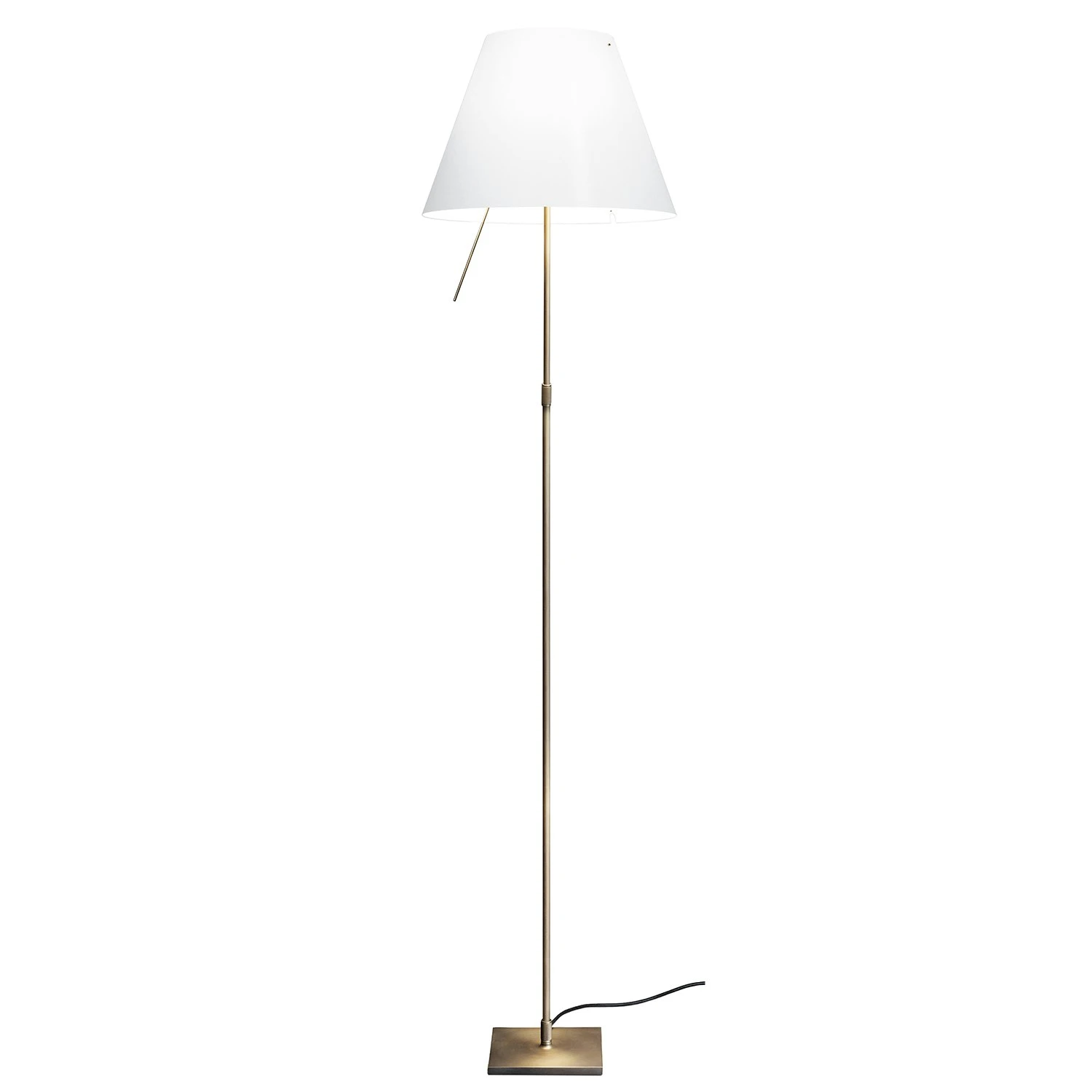 Luceplan Costanza Floor Lamp, Brass/White 1 Luceplan Costanza Floor Lamp, Brass/White