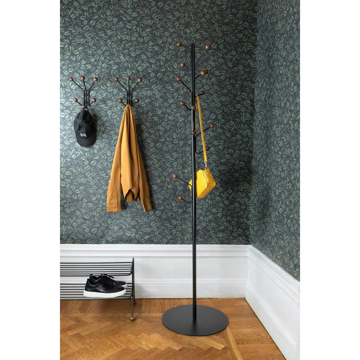 Maze Bill Floor Hanger Hook, Black/Brown 3 Maze Bill Floor Hanger Hook, Black/Brown - Afbeelding 3