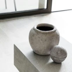 Muubs Luna Decorative Pot Grey, 25 Cm -Meubel Serie Winkel muubs luna vaas grijs 6