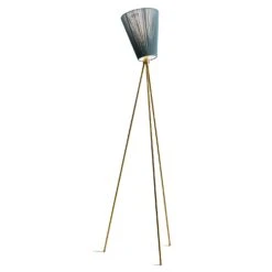 Northern Oslo Wood Floor Lamp Anniversary Edition, Gold/Green