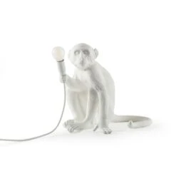 Seletti Monkey Lamp Zittend, Wit