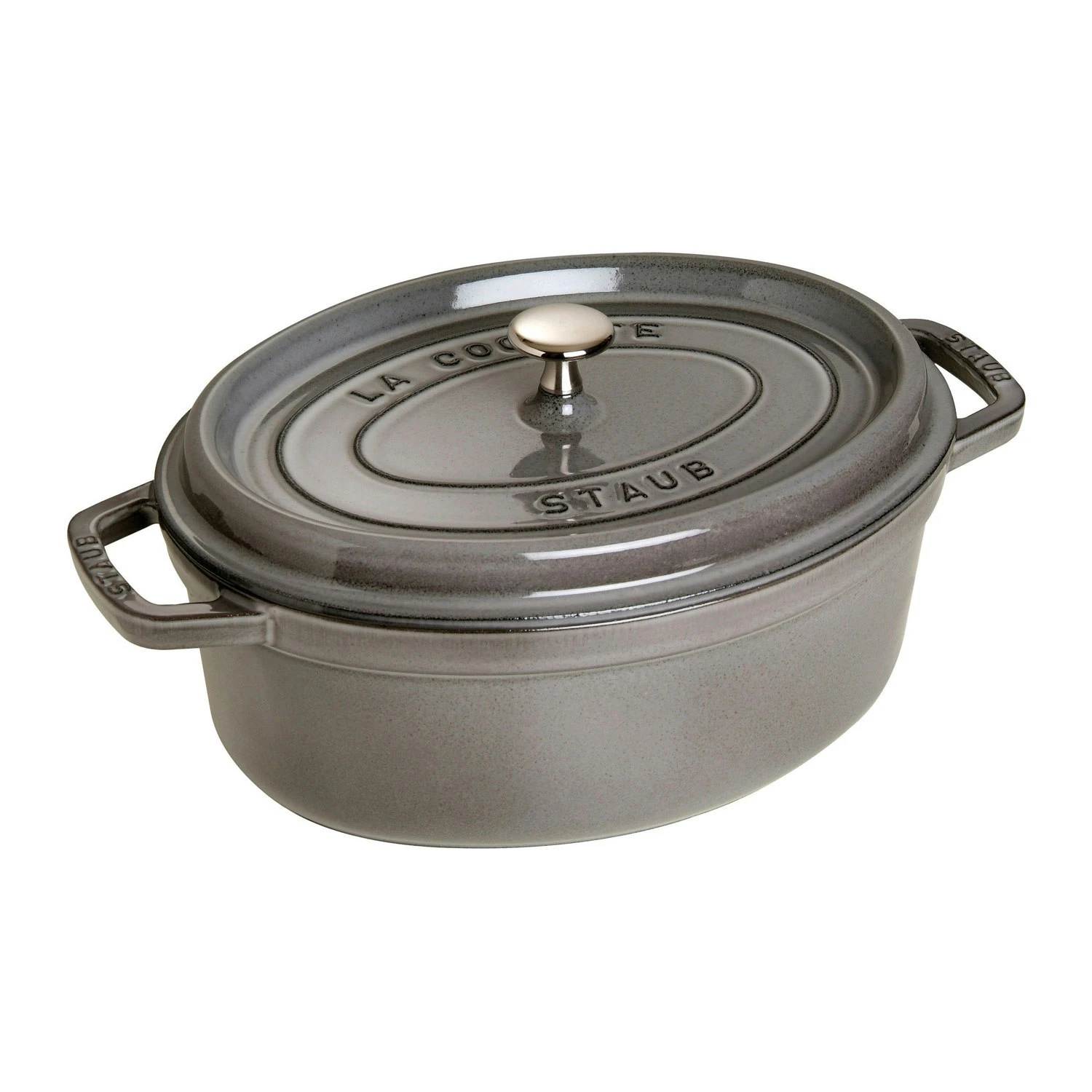 Staub Oval Cocotte 29 Cm 4,2 L, Grey 1 Staub Oval Cocotte 29 Cm 4,2 L, Grey