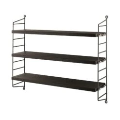 String Pocket Schap, Gerookt Eiken / Donkerbruin