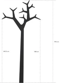 Swedese Tree Wall Kapstok 194 Cm, Zwart -Meubel Serie Winkel swedese tree wall coat hanger 194 cm 15